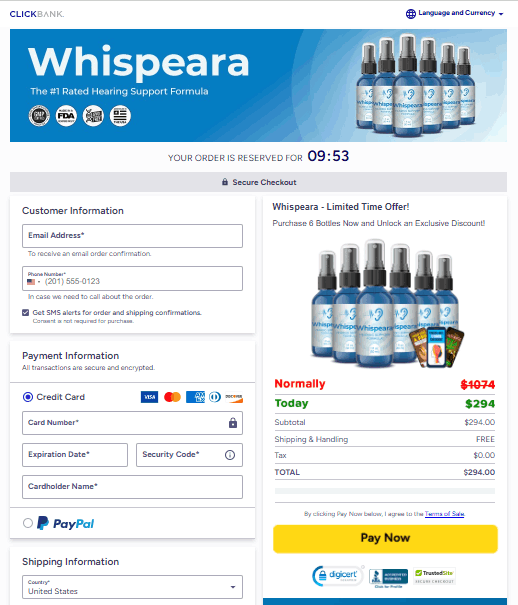 Whispeara Checkout